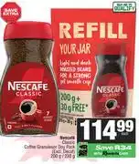 Spar Nescafe Classic Coffee Granulesor Doy Pack-200g/230g Each offer