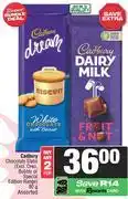 Spar Cadbury Chocolate Slabs Assorted-For Any 2 x 80g offer