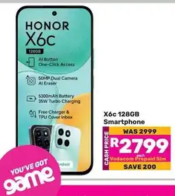 Game Honor X6c 128GB Smartphone offer