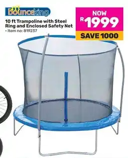 Game Bounce King 10 ft Trampoline with Steel Ring and Enclosed Safety Net offer