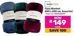 Game Mainstays Cozy Blanket Assorted offer