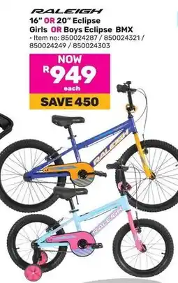 Game Raleigh 16" OR 20" Eclipse Girls OR Boys Eclipse BMX offer