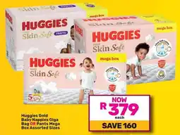 Game Huggies Gold Baby Nappies Giga Bag OR Pants Mega Box Assorted Sizes offer