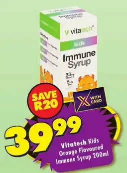 Shoprite Vitatech Kids Orange Flavoured Immune Syrup offer