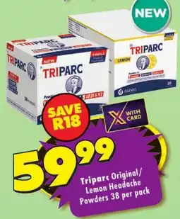 Shoprite Triparc Original/ Lemon Headache Powders offer