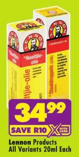 Shoprite Lennon Products All Variants offer