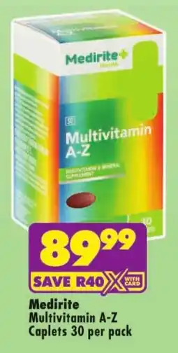 Shoprite Medirite Multivitamin A-Z Caplets offer