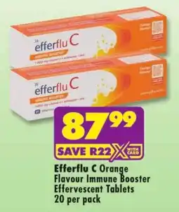 Shoprite Efferflu C Orange Flavour Immune Booster Effervescent Tablets offer