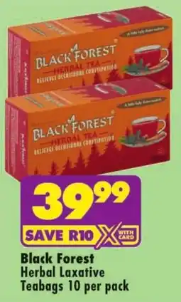 Shoprite Black Forest Herbal Laxative Teabags offer