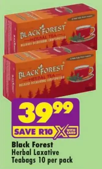Shoprite Black Forest Herbal Laxative Teabags offer