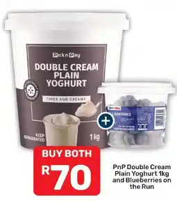 Pick n Pay Hypermarket PnP Double Cream Plain Yoghurt and Blueberries on the Run offer