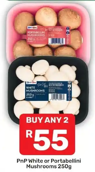 Pick n Pay Hypermarket PnP White or Portabellini Mushrooms offer