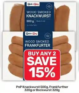 Pick n Pay Hypermarket PnP Knackwurst, Frankfurther or Bockwurst offer