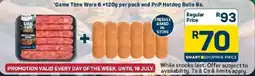 Pick n Pay Hypermarket Game Time Wors and PnP Hotdog Rolls offer