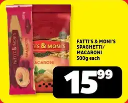 Usave Fatti's & moni's spaghetti/ macaroni offer