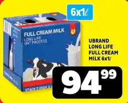 Usave Ubrand long life full cream milk offer