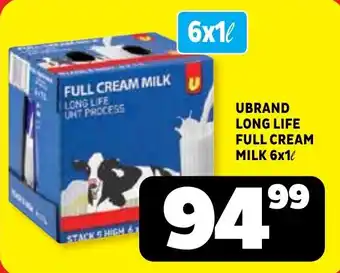 Ubrand long life full cream milk