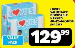Usave Lovies value pack disposable nappies offer