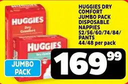 Usave Huggies dry comfort jumbo pack disposable nappies/ pants offer