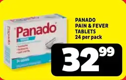 Usave Panado pain & fever tablets offer