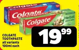 Usave Colgate Toothpaste offer