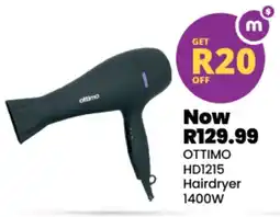 Shoprite Ottimo HD1215 Hairdryer 1400W offer