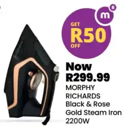 Shoprite Morphy Richards Black & Rose Gold Steam Iron 2200W offer