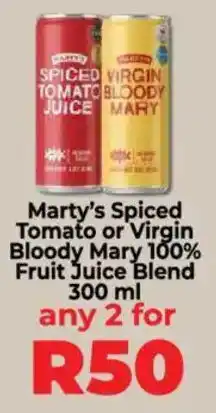 Food Lover's Market Marty's Spiced Tomato or Virgin Bloody Mary 100% Fruit Juice Blend offer