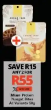 Checkers Miam Protein Nougat Bites All Variants offer