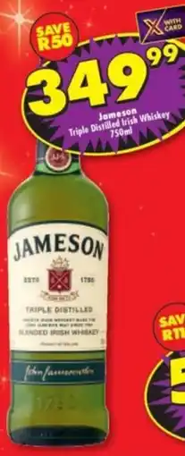Shoprite Liquor Jameson Triple Distilled Irish Whiskey offer