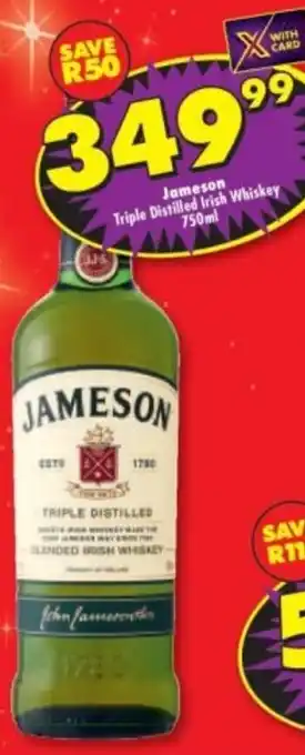 Shoprite Liquor Jameson Triple Distilled Irish Whiskey offer