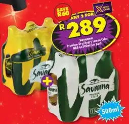 Shoprite Liquor Savanna Premium Dry/ Angry Lemon Cider NRB offer