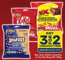 Pick n Pay Bar-One, KitKat, Smarties or Tex Mini Bag offer