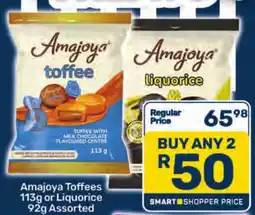 Pick n Pay Amajoya Toffees or Liquorice Assorted offer