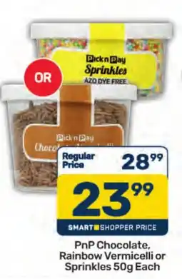 Pick n Pay PnP Chocolate, Rainbow Vermicelli or Sprinkles offer