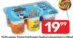 Pick n Pay PnP Looney Tunes Full Cream Yoghurt Assorted offer
