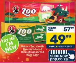 Pick n Pay Bakers Zoo Vanilla Flavoured Iced Biscuits Assorted offer