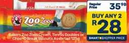 Pick n Pay Bakers Zoo Zoos Cream, Tennis Doubles or Choc-O Break Biscuits Assorted offer