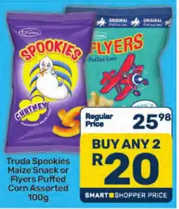 Pick n Pay Truda Spookies Maize Snack or Flyers Puffed Corn Assorted offer