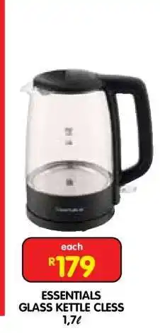 Shoprite ESSENTIALS GLASS KETTLE CLESS offer