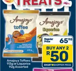 Pick n Pay Amajoya Toffees 113g or Liquorice 92g Assorted offer