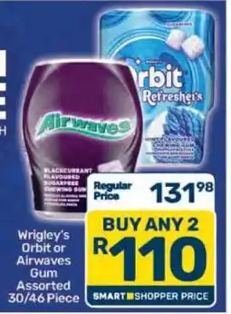 Pick n Pay Wrigley's Orbit or Airwaves Gum Assorted 30/46 Piece offer