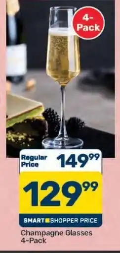 Pick n Pay Hypermarket Champagne Glasses 4-Pack offer