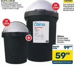Pick n Pay Hypermarket Otima 25 Litre Plus 12 Litre Fliptop Dustbin offer