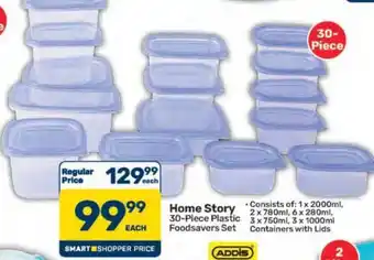 Pick n Pay Hypermarket Home Story 30-Piece Plastic Foodsavers Set offer