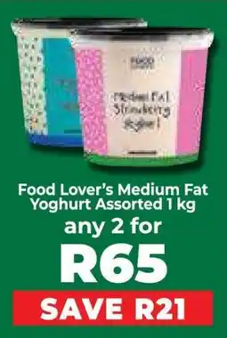 Food Lover's Market Food Lover’s Medium Fat Yoghurt Assorted 1 kg offer
