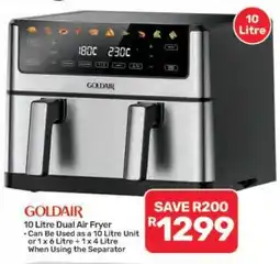 Pick n Pay Hypermarket GOLDAIR 10 Litre Dual Air Fryer offer