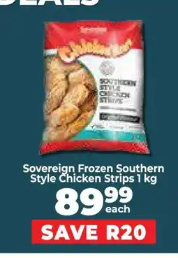 Food Lover's Market Sovereign Frozen Southern Style Chicken Strips 1 kg offer