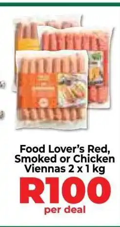Food Lover's Market Food Lover’s Red, Smoked or Chicken Viennas 2 x 1 kg offer