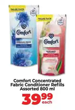 Food Lover's Market Comfort Concentrated Fabric Conditioner Refills Assorted 800 ml offer